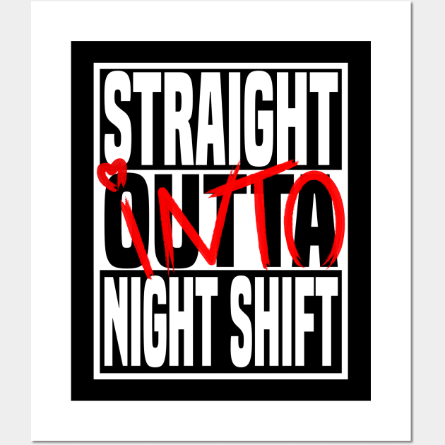 Carer Night Shift Carer For The Elderly Wall Art by Monstershirts